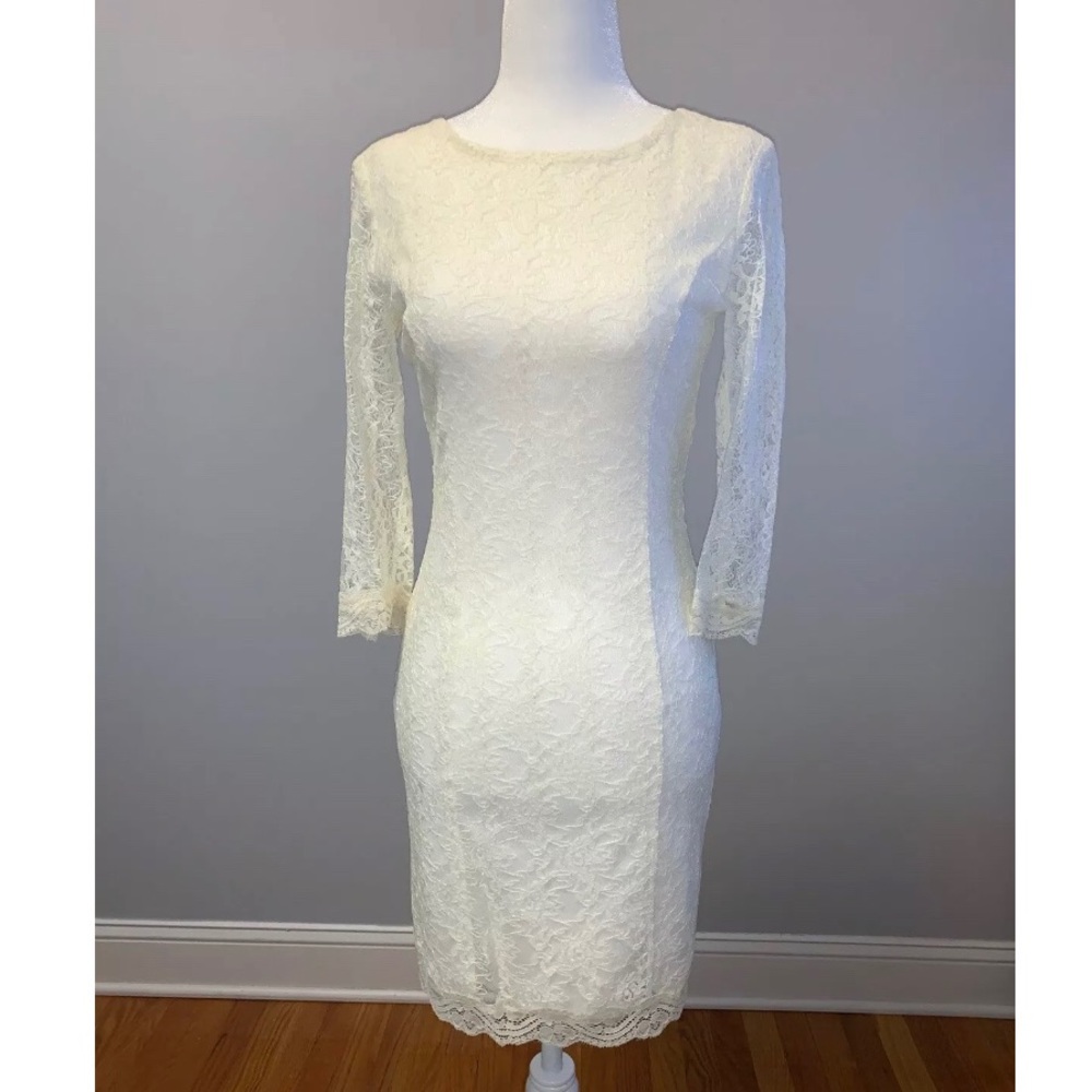 WiNK Lace Dress Off White Size XS Pre Owned